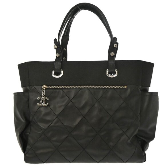 Chanel Black Leather Paris-Biarritz GM Tote Handbag 165618 - Picture 1 of 11
